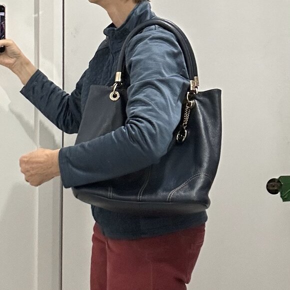 Beautiful LANCEL "French Flair” leather Tote bag, navy blue colour - Picture 16 of 16